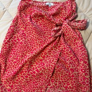 J.O.A. Vibrant Pink Animal Print Skirt
